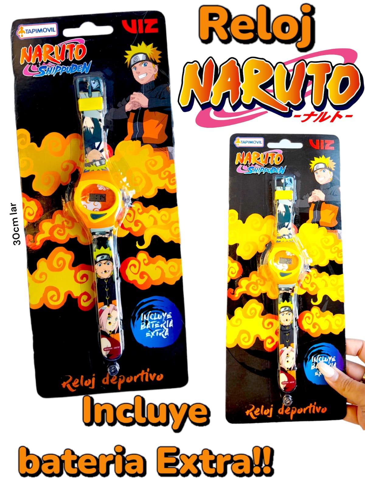Reloj Digital Deportivo Naruto Shippuden Tapi Original Lelab Color de la malla Naranja